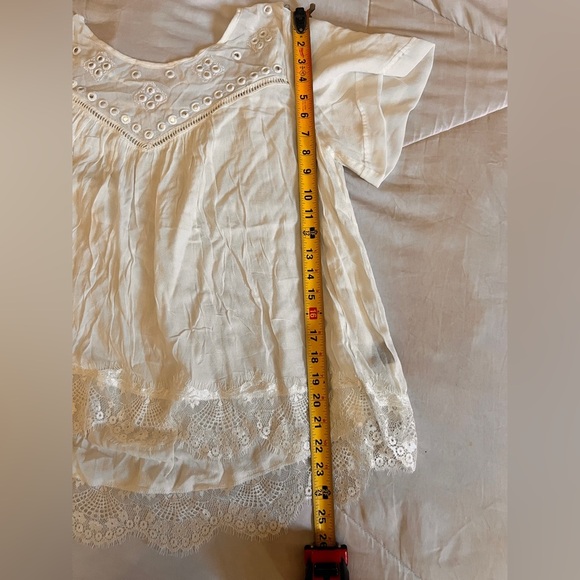 POL White/Silver Short Sleeve Blouse NWOT - Picture 6 of 6